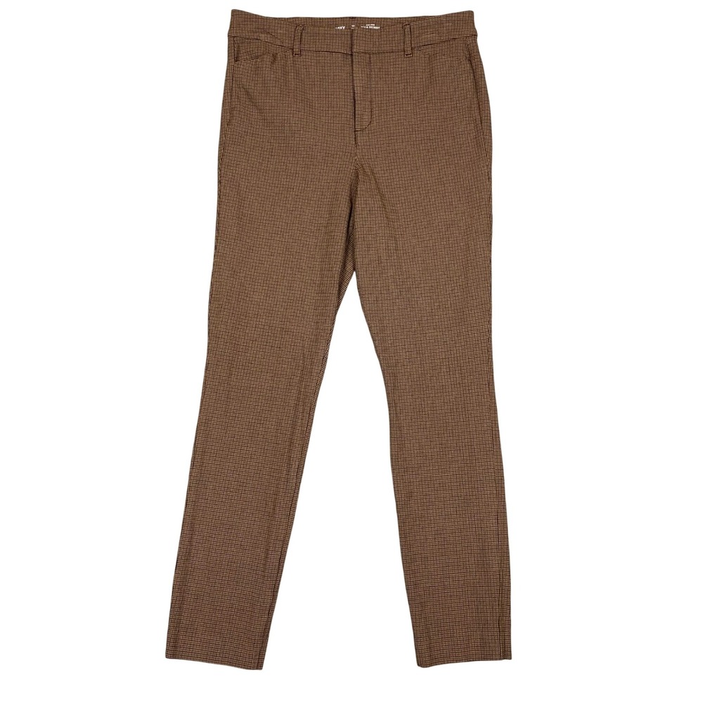 Old Navy Pixie Skinny High Rise Houndstooth Ankle Pants Women 10 Tall Gold Brown
